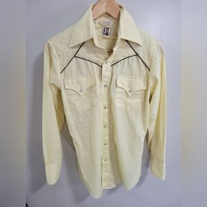 Vintage western button up long sleeve dress shirt
